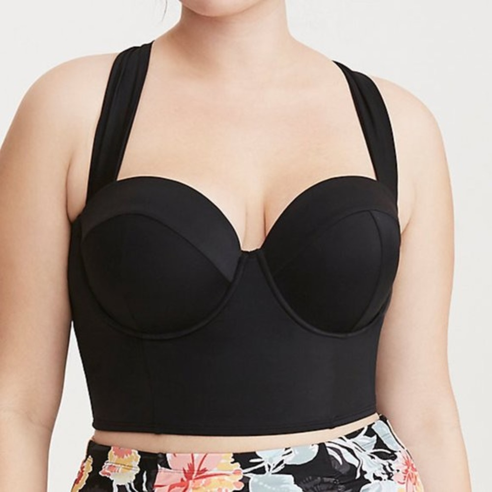 torrid Black Longline Balconette Bikini Top
